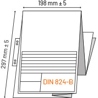 Faltart CAD-Plot mit Kunststoff Heftstreifen nach DIN-Norm 824-B